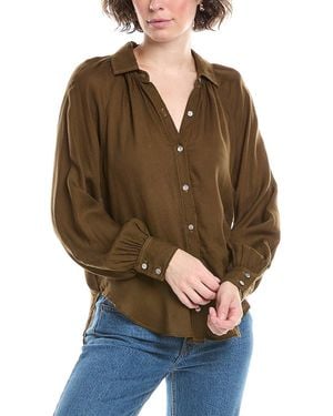 Bella Dahl Flowy Raglan Button-Up Shirt - Brown