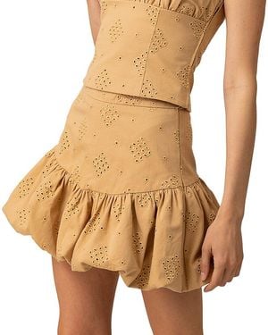 Line & Dot Devin Bubble Mini Skirt - Natural