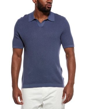 Onia Textured Johnny Collar Polo Shirt - Blue