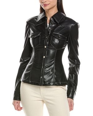 WeWoreWhat Western Button Overshirt - Black