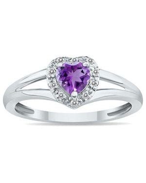 Gem Spark 14K 0.51 Ct. Tw. Diamond & Amethyst Ring - White