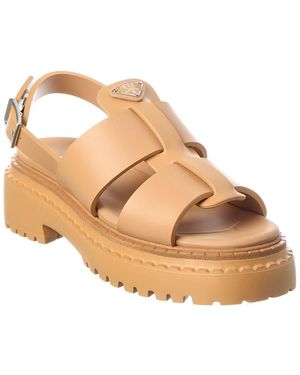 Prada 38 Leather Sandal - Natural
