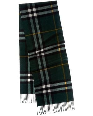 Burberry Check Cashmere Scarf - Green