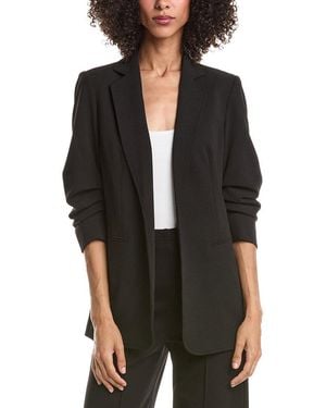 Anne Klein Scrunch Sleeve Open Jacket - Black