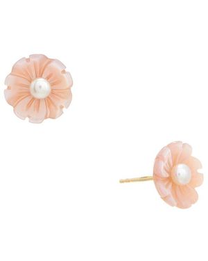 Maitre De Diamant 18K 3-4Mm Pearl Earring - White