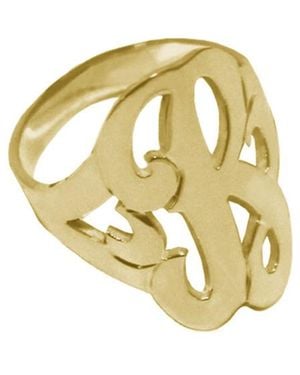 Jane Basch 22K Over Single Initial Ring -Z) - Metallic