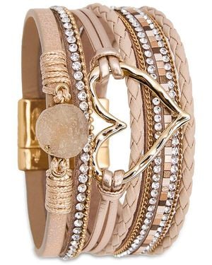 Saachi Golden Heart Bracelet - White