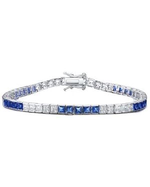 Rachel Glauber Cz Tennis Bracelet - Blue