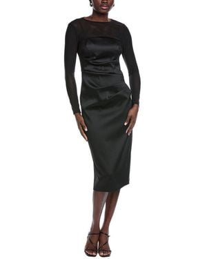 Aidan Mattox Solid Mid Dress - Black