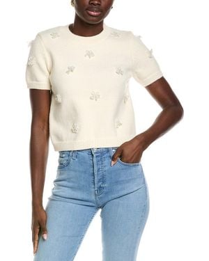 Endless Rose Pearl Trim Sweater - Blue