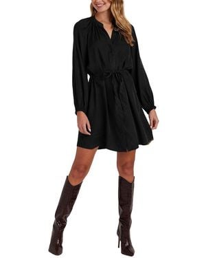 Bella Dahl Belted Raglan Mini Dress - Black