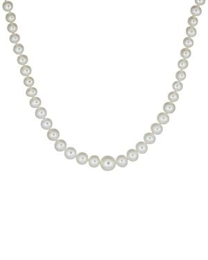 Belpearl 8-4Mm Pearl Knotted Necklace - Metallic