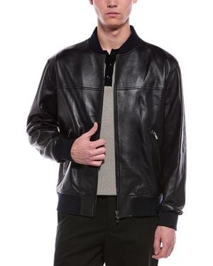 Isaia Leather Jacket - Black