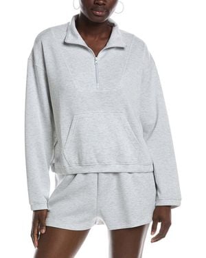 Vintage Havana Cloud Fleece Quarter Zip Pullover - Grey
