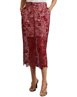 Reiss Flo Lace Pencil Skirt - Red