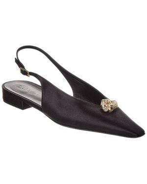 Lanvin Swing Melodie Leather Slingback Flat - Metallic