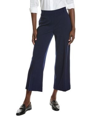 Anne Klein Heavy Cool Crepe Wide Leg Crop Pant - Blue