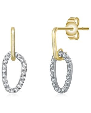 Rachel Glauber 14K Plated Cz Drop Earrings - Metallic