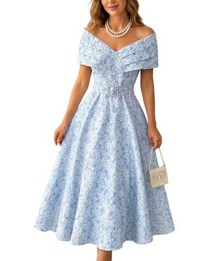 Tedora Off-The-Shoulder Maxi Dress - Blue