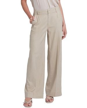 NYDJ Mona Feather Linen-Blend Wide Leg Jean - Natural