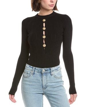 Balmain Buttoned Halter Bodysuit - Black