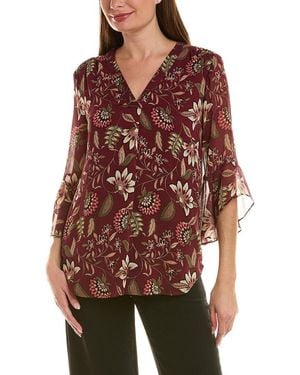 Jones New York Flutter Kelly Blouse - Red