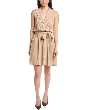 L'Agence Cosima Military Linen-Blend Mini Dress - Natural