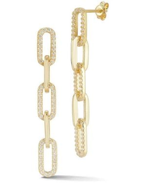 Sphera Milano 14k Over Silver Cz 5-link Drop Earrings - White