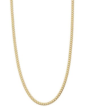 Italian Gold 14K Semi-Solid Miami Cuban Link Necklace - Metallic
