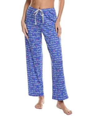 Hue Script Mantras Long Pajama Pant - Blue