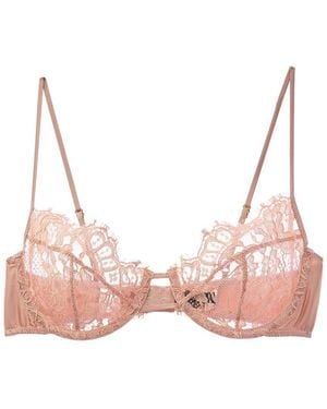 Kiki de Montparnasse Camille Silk-Blend Demi Bra - Pink