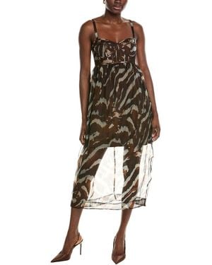 AMUR Zarina Bustier Silk Maxi Dress - Black