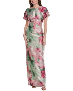 Lela Rose Boatneck Gown - Multicolor
