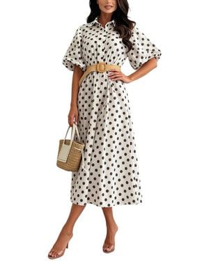 VERA DOLINI Midi Dress - White