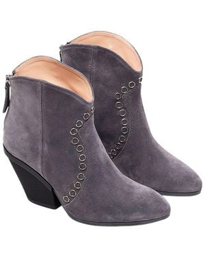 Hogan Eyelet Leather Boot - Purple