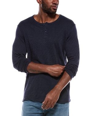 ATM Slub Jersey Destroyed Henley - Blue
