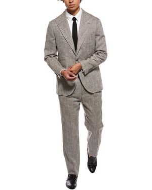 Brunello Cucinelli 2Pc Silk & Linen-Blend Suit - Grey
