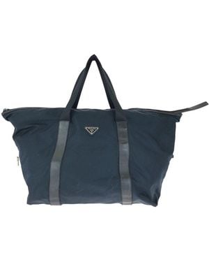 Prada Nylon Travel Boston Bag (Authentic Pre-Loved) - Blue