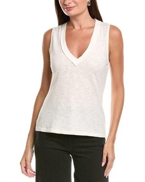 Project Social T Let Me Know Slub V Neck Tank - White