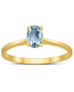 Gem Spark 14K 0.45 Ct. Tw. Aquamarine Ring - Metallic