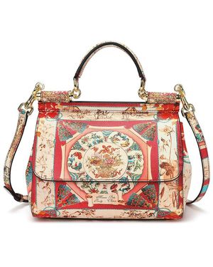 Tiffany & Fred Paris Saffiano Painted Leather Top-Handle Satchel - Red