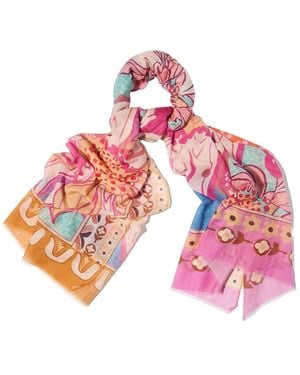 Saachi Floral Haze Printed Scarf - Pink