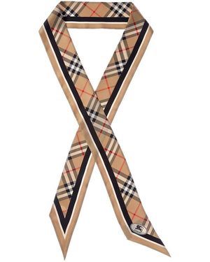 Burberry Logo Silk Scarf - Metallic