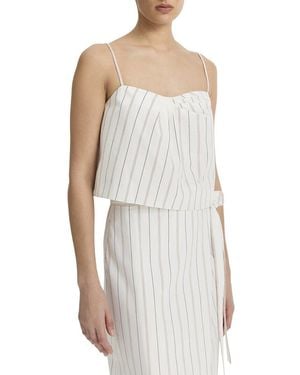 Vince Seedling Stripe Draped Front Tank - Grey