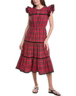 Sail To Sable Flutter Sleeve Midi Dress - Red