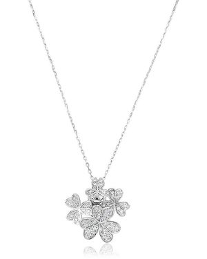 Suzy Levian CZ Jewelry Suzy Levian Cz Cluster Pendant - White
