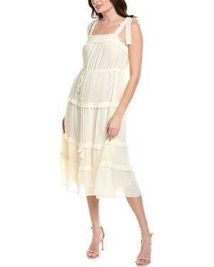 LaBiz Tiered Midi Dress - White