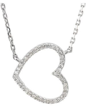 Diamond Select Cuts 0.12 Ct. Tw. Diamond Sideways Heart Necklace - White