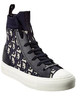 Dior High-top Knit & Leather Sneaker - Blue