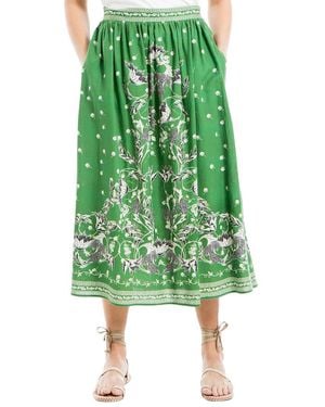 Max Studio Linen-blend Maxi Skirt - Green